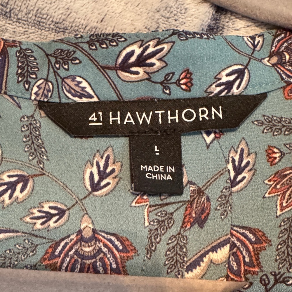 41 Hawthorn Teal and White Floral Top